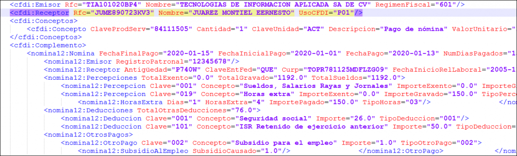 ajustes en recibo de nomina 2020