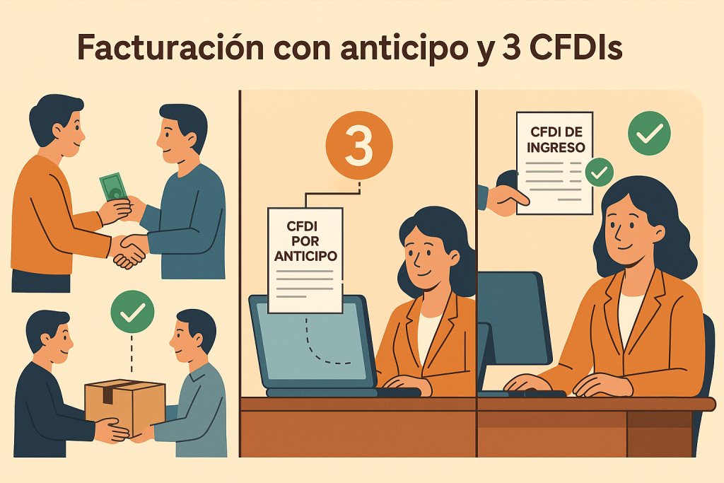 Facturacion con anticipo y 3 CFDIs