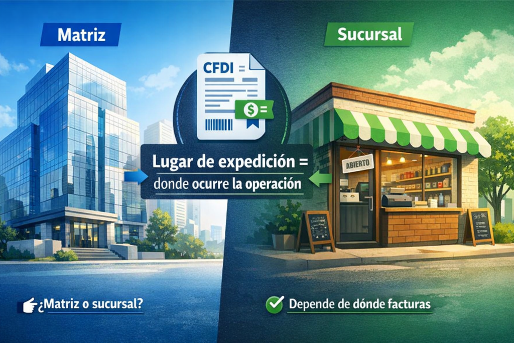 Lugar de expedición es matriz o sucursal
