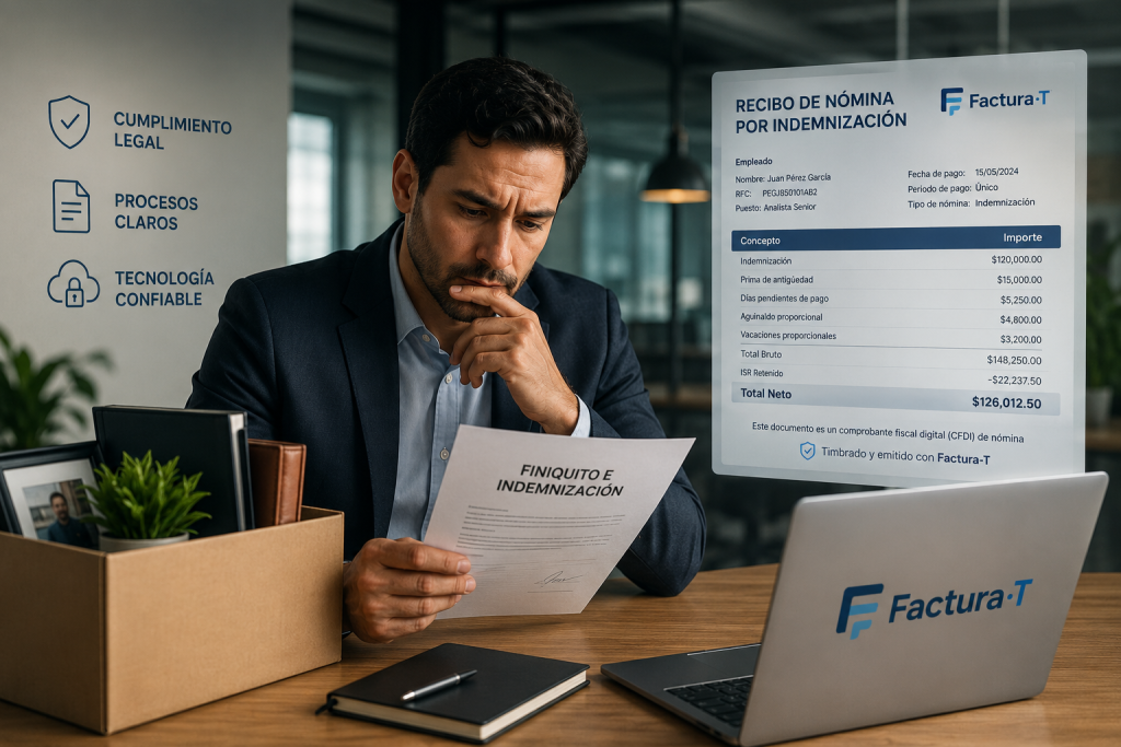 recibo de nomina por indemnizacion