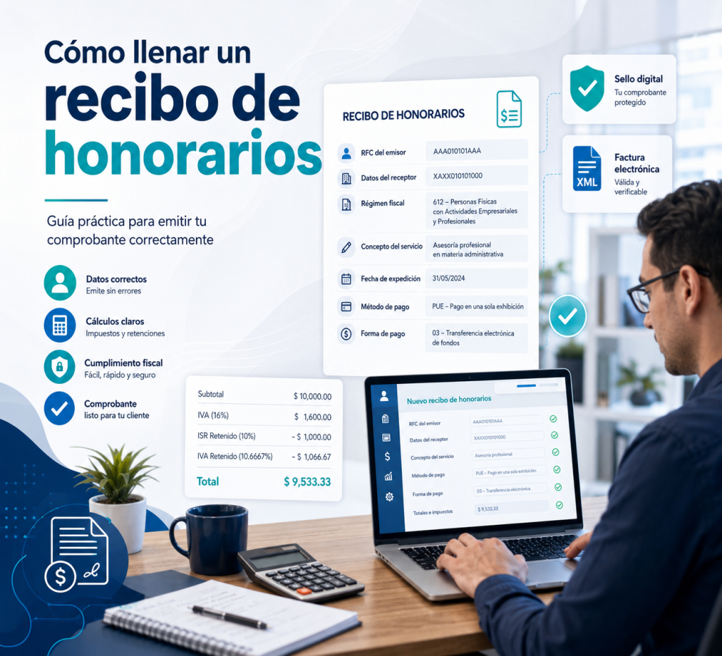 Como llenar un recibo de honorarios